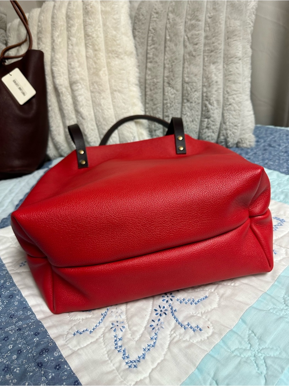 Portland Leather Red Large tote - Picture 3 of 4